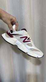 Tênis NB 9060 Bege Bordo em Couro - Imagem 4