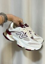Tênis NB 9060 Bege Bordo em Couro